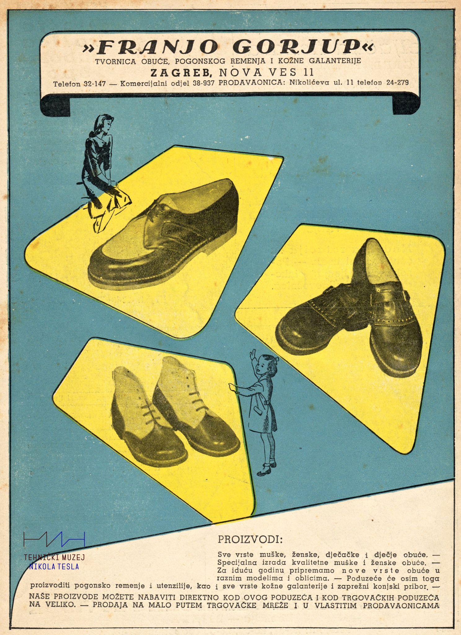 reklamni letak za cipele iz tvornice cipela Franjo Gorjup