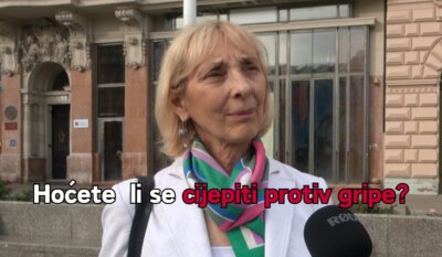 Umirovljenica na trgu odgovara na pitanje hoće li se cijepiti protiv gripe