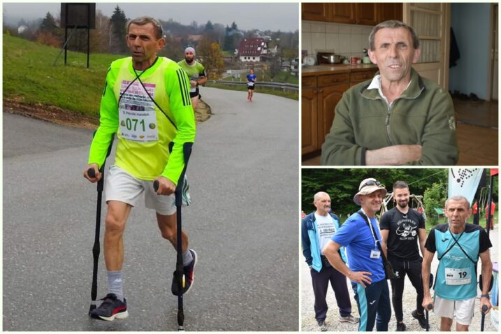 Umirovljenik Joso Hećimović trči maraton na štakama