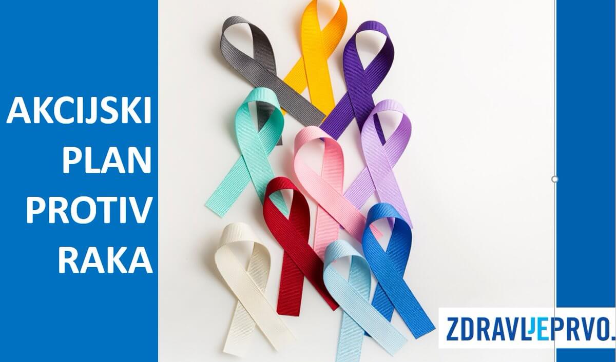 Plakat za Akcijski plan protiv raka sa zastavicama raznih boja