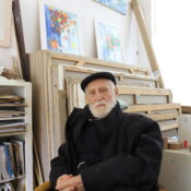 Dubrovački slikar Josip Pino Trostmann u ateljeu.