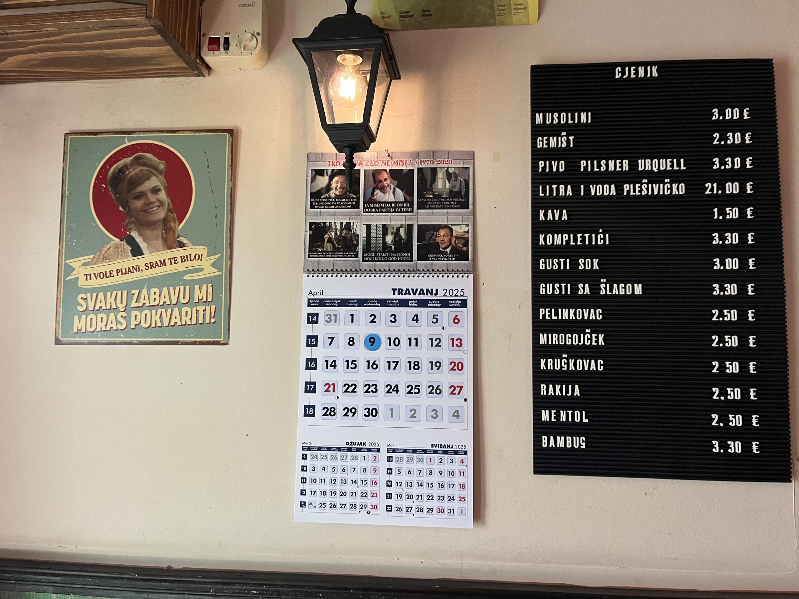 Cjenik i kalendar