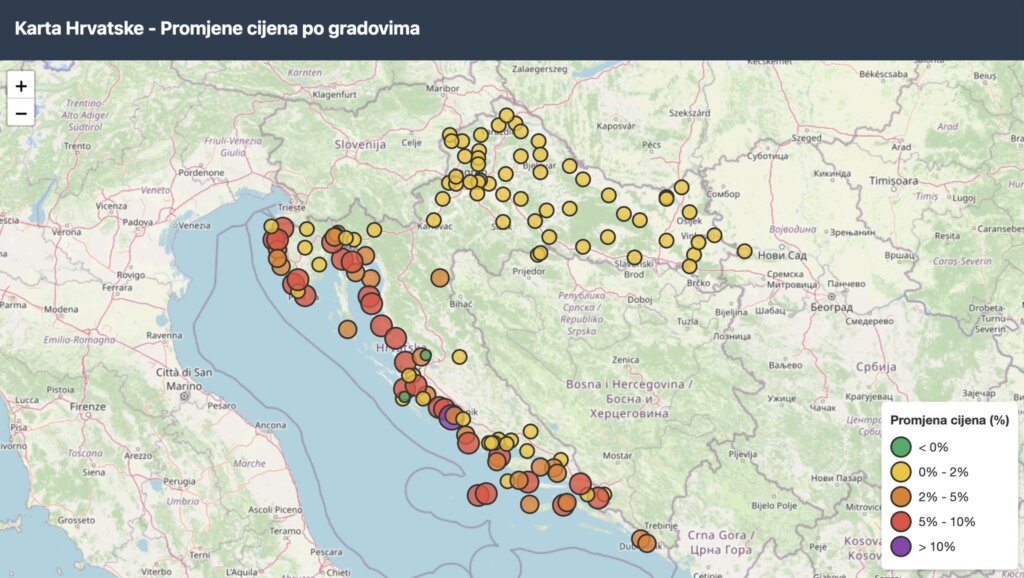 Usporedi cijene karta Hrvatske