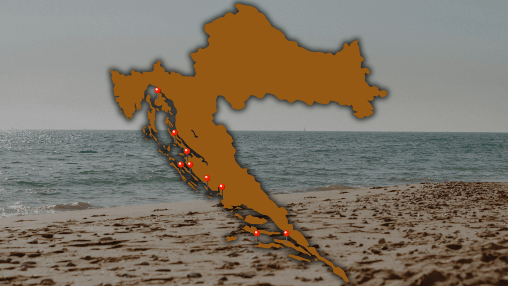 ljekovito blato, plaže, karta