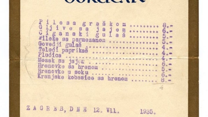 Zaboravljena jela: Pogledajte što se nudilo za doručak u Gradskom podrumu 1935. godine
