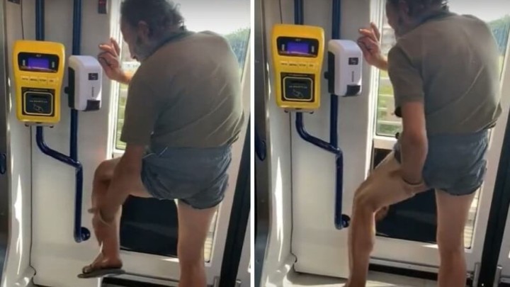 [VIDEO] Stariji muškarac oprao se cijeli sredstvom za dezinfekciju u javnom prijevozu