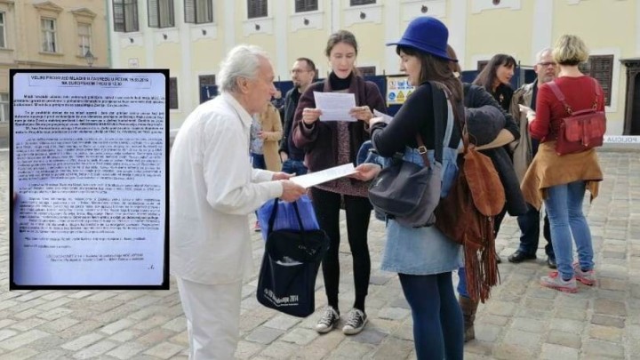 Umirovljenik učenicima na prosvjedu dijelio ludo pismo, pročitajte što u njemu piše