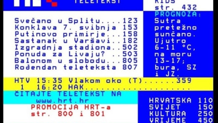 Teletekst slavi 35. rođendan: 'Internet prije interneta' koji i danas ima čitatelje