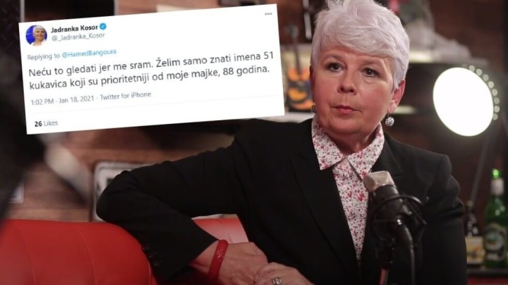 Kosor: "Želim znati imena 51 kukavice koji su prioritetniji od moje majke, 88 godina"
