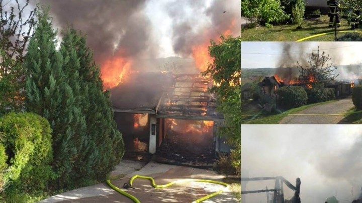 Požar u Kostajnici: Izgorjele dvije obiteljske kuće, umirovljenici ostali bez krova nad glavom