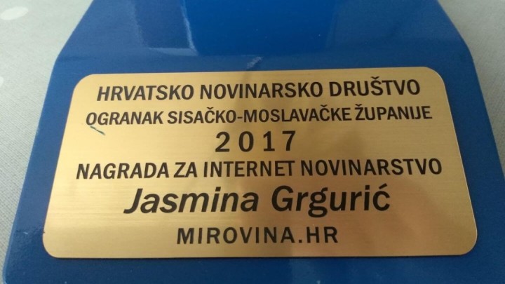 Novinarka portala mirovina.hr Jasmina Grgurić dobila nagradu HND-a za internet novinarstvo u 2017. godini