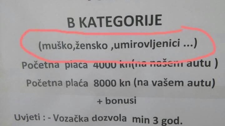 Za posao vozača traže muškarce i žene, ali i - umirovljenike!