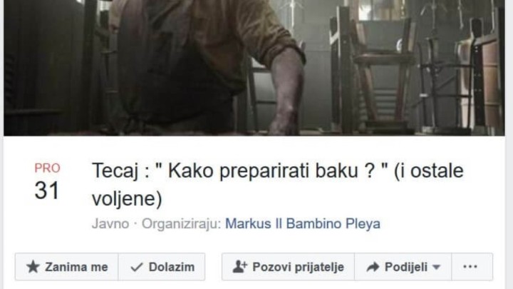 Internet bizarnosti: Na Facebooku pokrenut događaj 'Tečaj: kako preparirati baku?'