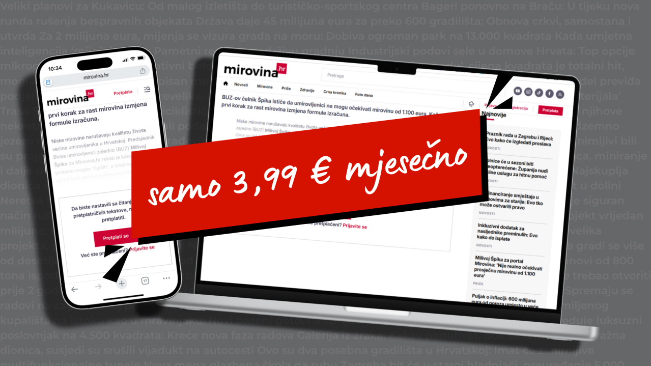 Čitajte mirovina.hr bez oglasa ovog ljeta: Pretplatite se za samo 3,99 € mjesečno