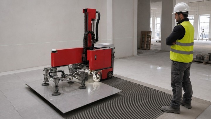 Robot keramičar ne traži pauzu: Sam polaže velike ploče, a u smjeni odradi 100 kvadrata
