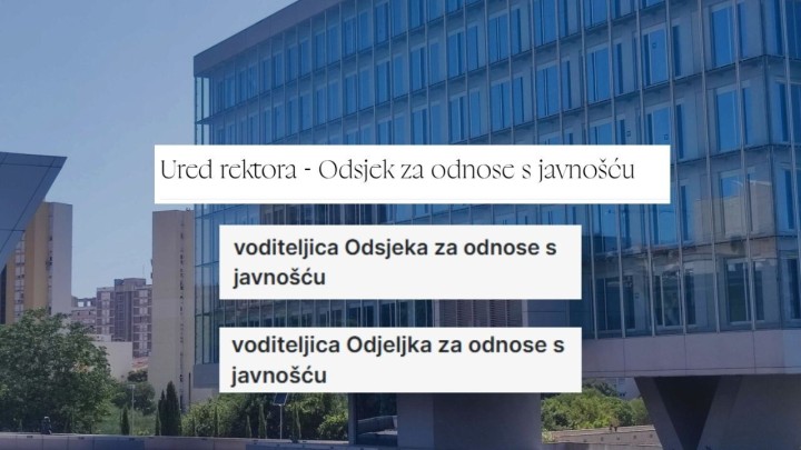 Sveučilište ima odsjek za odnose s javnošću, ali i odjeljak za odnose s javnošću. Dobili i prorektora